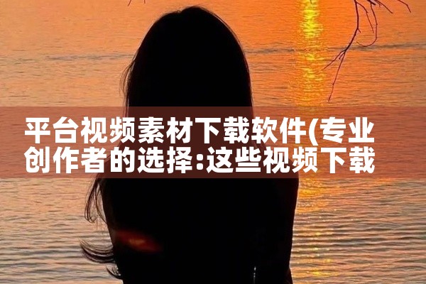 平台视频素材下载软件