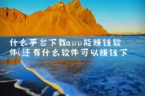 什么平台下载app能赚钱软件