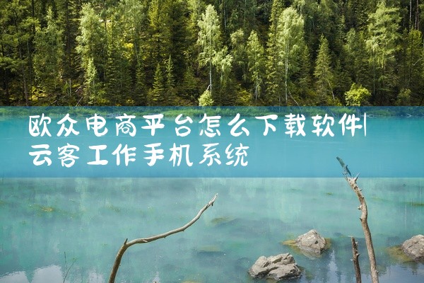 欧众电商平台怎么下载软件